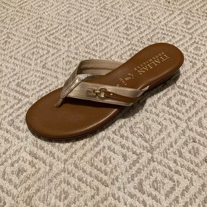 Italian Shoemakers Gold Flip Flops